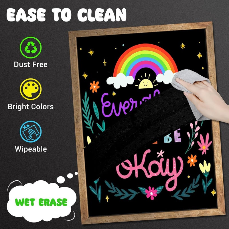 AKARUED Chalk Markers for Blackboard: 16 Colors 8 Pack Dual Tip Liquid Chalk Markers for Chalkboard, Calendar Menu Board Erasable Chalk Pens for Glass, Mirrors, Wedding Sign, Car Windows Decorations - Image 5